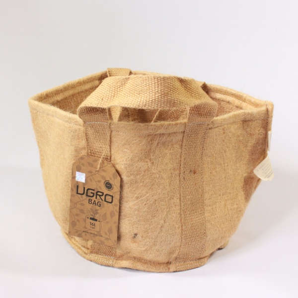 prirodny kvetinac, dizajnovy kvetinac, vrecko na kvety, vrecko na rastliny, jutovy kvetinac, kochlik, pestovatelske vrecko